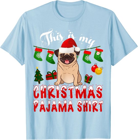 This Is My Christmas Pajama Shirt Pug Gift Kid X-Mas T-Shirt