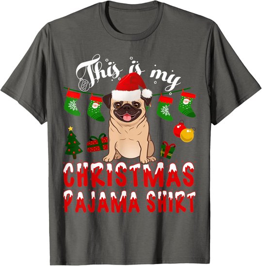 This Is My Christmas Pajama Shirt Pug Gift Kid X-Mas T-Shirt