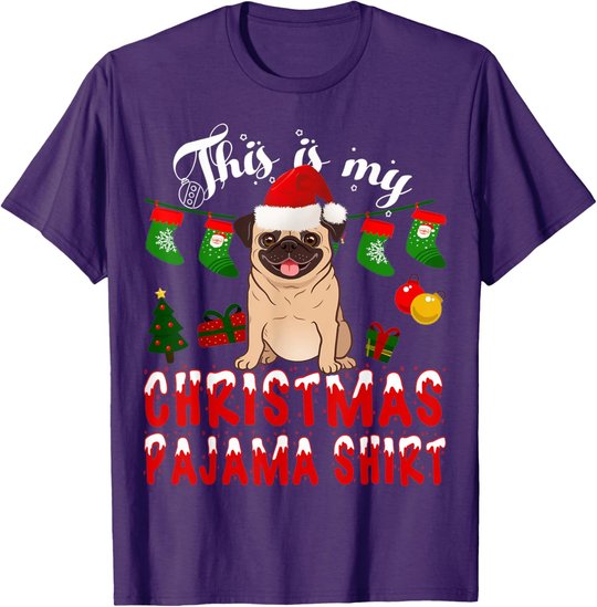 This Is My Christmas Pajama Shirt Pug Gift Kid X-Mas T-Shirt