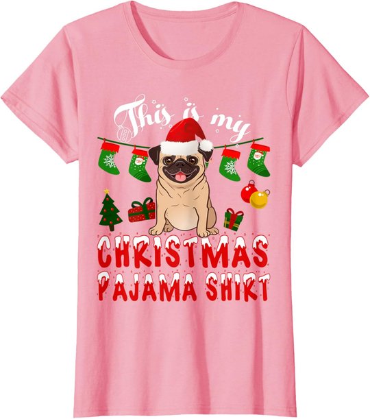 This Is My Christmas Pajama Shirt Pug Gift Kid X-Mas T-Shirt