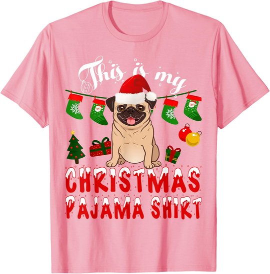 This Is My Christmas Pajama Shirt Pug Gift Kid X-Mas T-Shirt