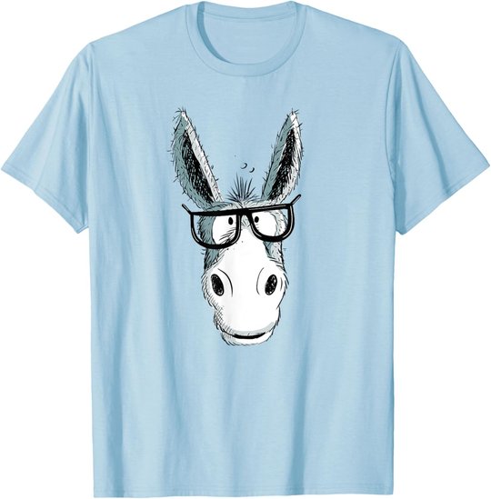 Lustiger Nerd Esel T Shirt I Tiermotiv Funshirt T-Shirt T-Shirt