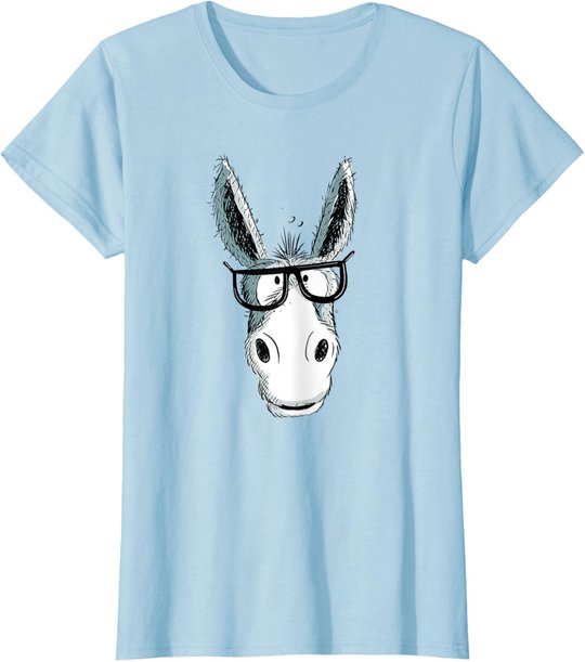 Lustiger Nerd Esel T Shirt I Tiermotiv Funshirt T-Shirt T-Shirt