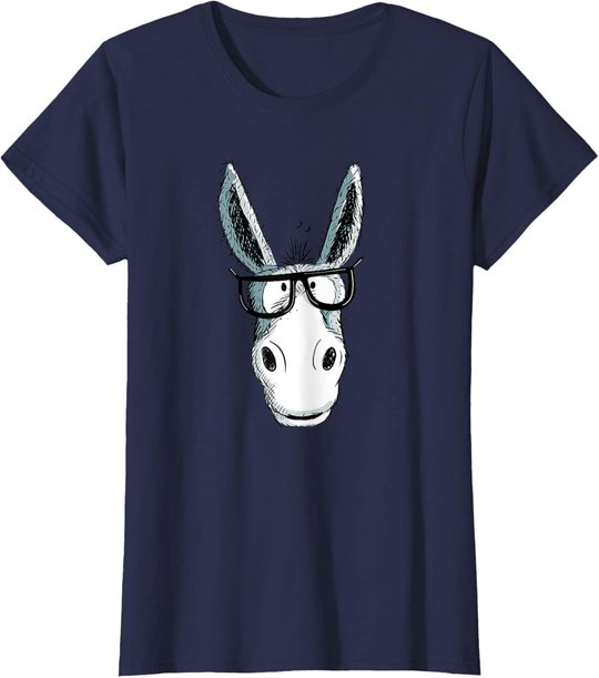 Lustiger Nerd Esel T Shirt I Tiermotiv Funshirt T-Shirt T-Shirt