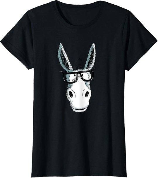 Lustiger Nerd Esel T Shirt I Tiermotiv Funshirt T-Shirt T-Shirt