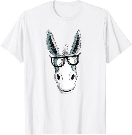 Lustiger Nerd Esel T Shirt I Tiermotiv Funshirt T-Shirt T-Shirt
