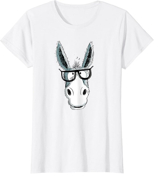 Lustiger Nerd Esel T Shirt I Tiermotiv Funshirt T-Shirt T-Shirt