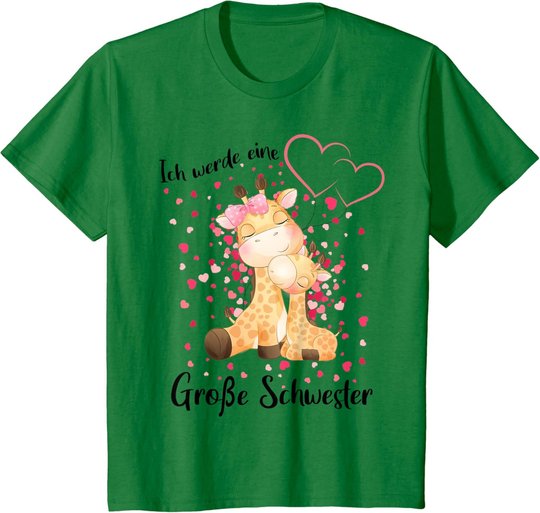 Nachwuchs Verkünden Ich Werde Große Schwester 2023 Giraffe T-Shirt