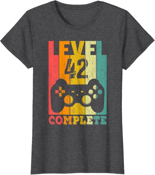 42. Geburtstag Mann Frau Level 42 Jahre Deko Party Geschenk T-Shirt