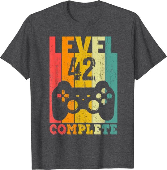 42. Geburtstag Mann Frau Level 42 Jahre Deko Party Geschenk T-Shirt