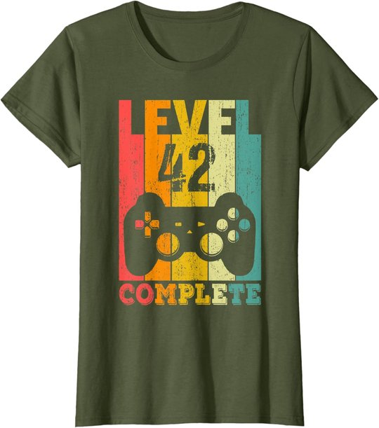 42. Geburtstag Mann Frau Level 42 Jahre Deko Party Geschenk T-Shirt