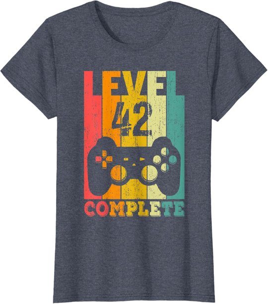 42. Geburtstag Mann Frau Level 42 Jahre Deko Party Geschenk T-Shirt