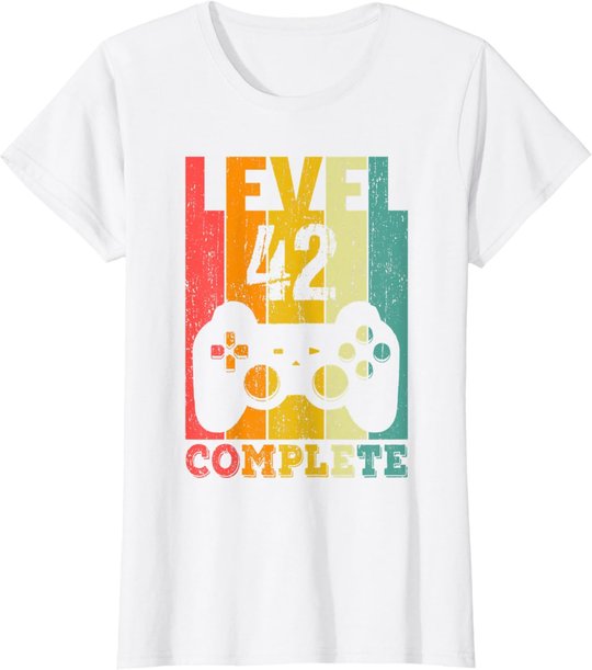 42. Geburtstag Mann Frau Level 42 Jahre Deko Party Geschenk T-Shirt