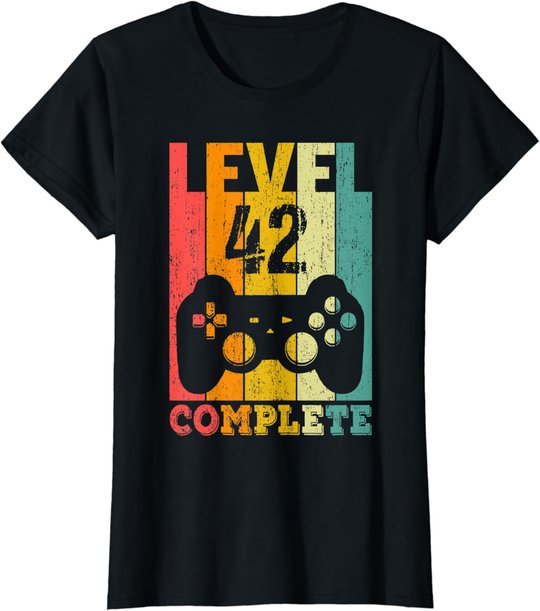 42. Geburtstag Mann Frau Level 42 Jahre Deko Party Geschenk T-Shirt