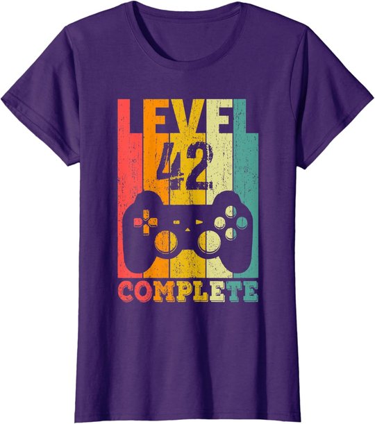 42. Geburtstag Mann Frau Level 42 Jahre Deko Party Geschenk T-Shirt