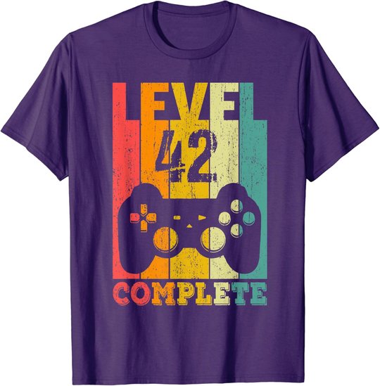42. Geburtstag Mann Frau Level 42 Jahre Deko Party Geschenk T-Shirt