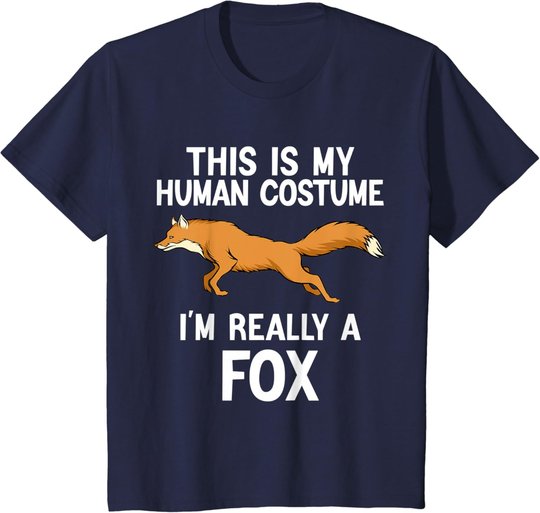Einfache Halloween-Kostüme für Herren und Damen, lustiges Fuchskostüm T-Shirt