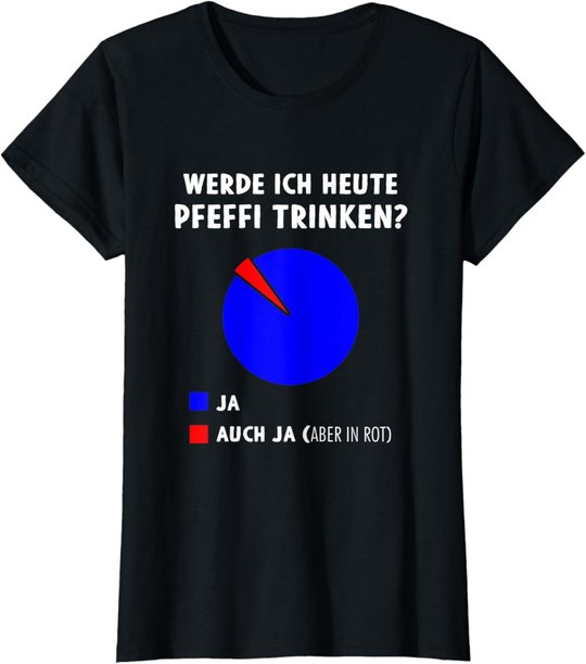 Pfeffi Diagramm Pfefferminz Likör Schnaps Trinken T-Shirt