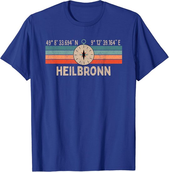 Vintage Heilbronn Kompass Retro Heimatstadt T-Shirt