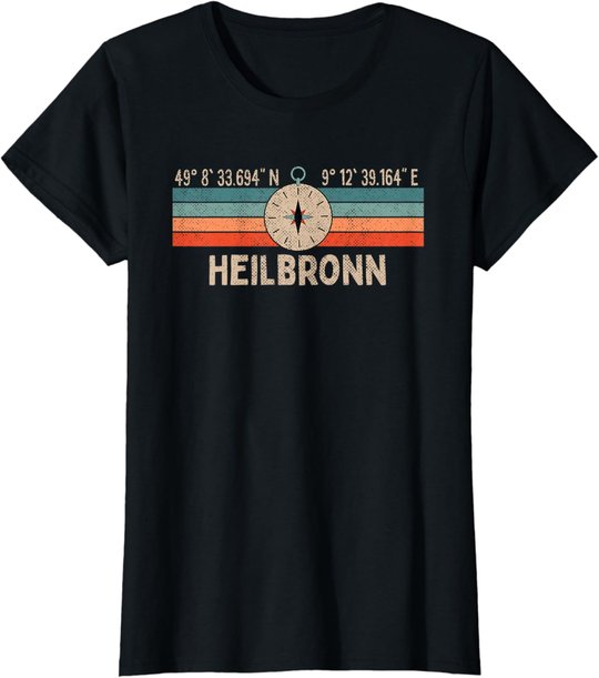 Vintage Heilbronn Kompass Retro Heimatstadt T-Shirt
