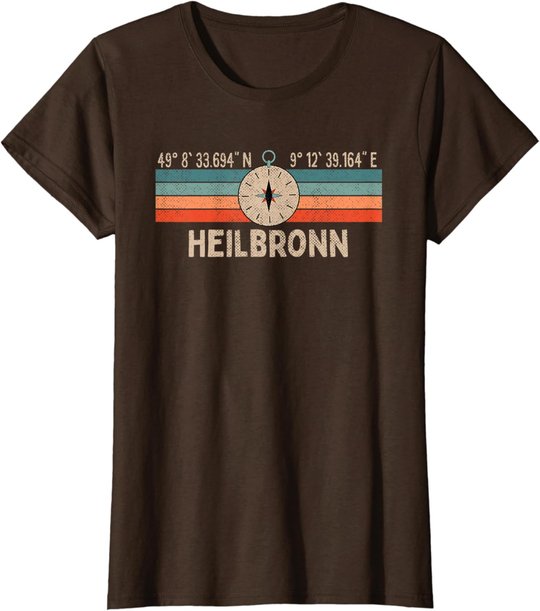 Vintage Heilbronn Kompass Retro Heimatstadt T-Shirt
