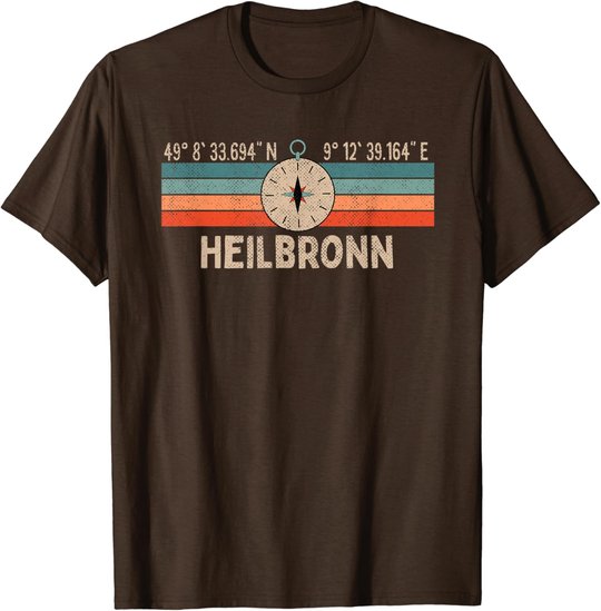 Vintage Heilbronn Kompass Retro Heimatstadt T-Shirt