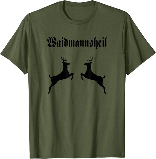 Jäger Jagd Wild Geweih Rotwild Dammwild Hirsch Reh Treibjagd T-Shirt