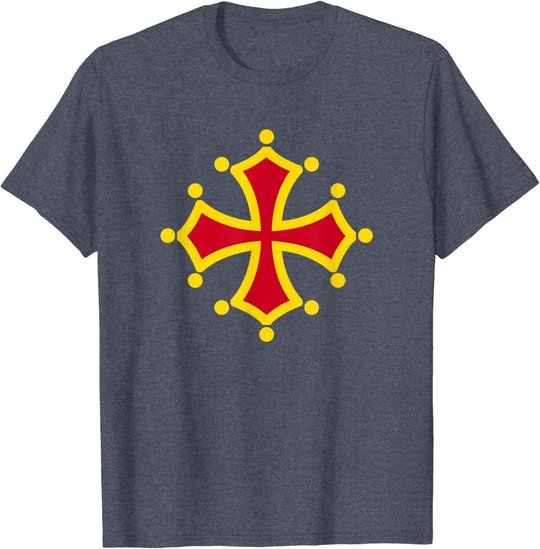 Flagge Midi-Pyrénées Okzitanien, für Herren und Damen T-Shirt