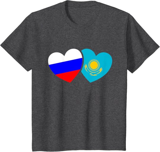 Russland Kasachstan Flagge Cccp Udssr Sowjetunion Liebe Herz T-Shirt