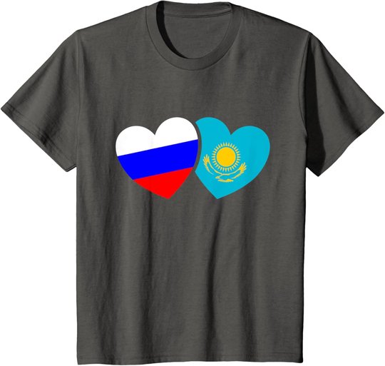 Russland Kasachstan Flagge Cccp Udssr Sowjetunion Liebe Herz T-Shirt