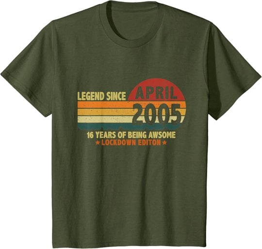16. Geburtstag Lockdown Vintage Legend Seit April 2005 T-Shirt