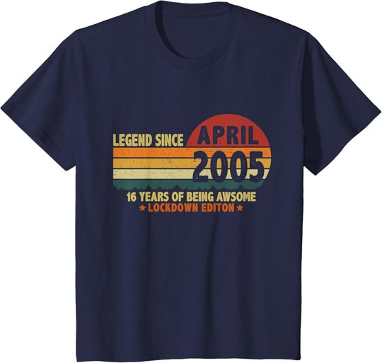 16. Geburtstag Lockdown Vintage Legend Seit April 2005 T-Shirt