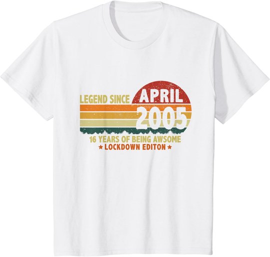 16. Geburtstag Lockdown Vintage Legend Seit April 2005 T-Shirt