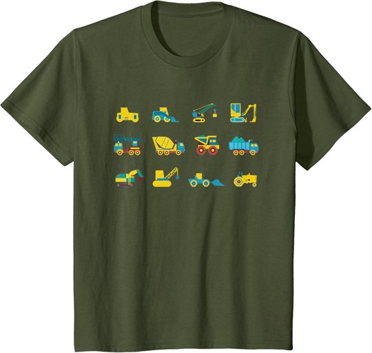 Kinder Kleinkinder Junge Bagger Fahrzeuge Baustelle T-Shirt