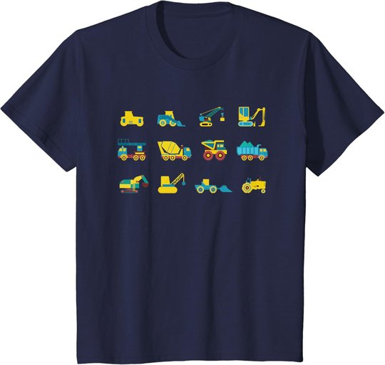 Kinder Kleinkinder Junge Bagger Fahrzeuge Baustelle T-Shirt