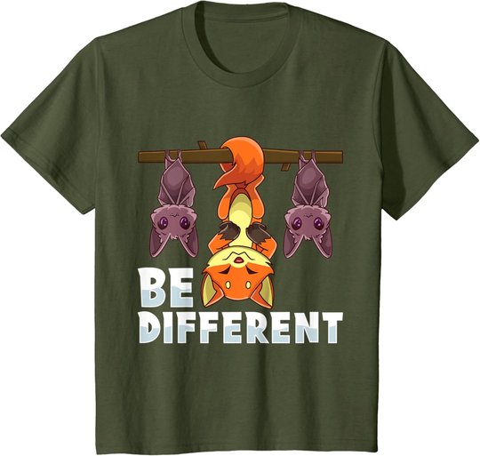 Anders Sein Be Different Fuchs Unter Fledermäusen Lustig T-Shirt
