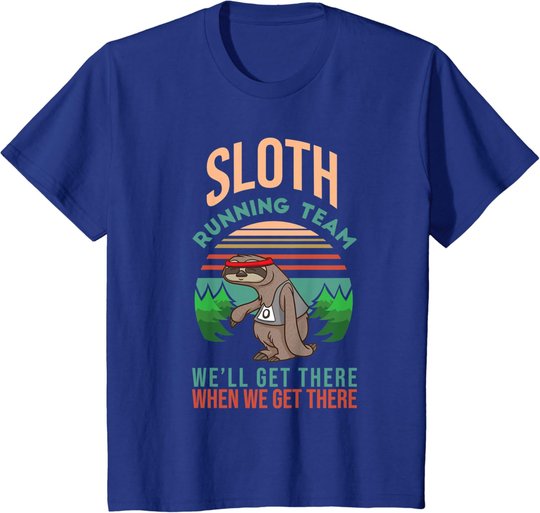 Retro Faultier I Joggen Laufen I Lustiges Vintage Faultier T-Shirt