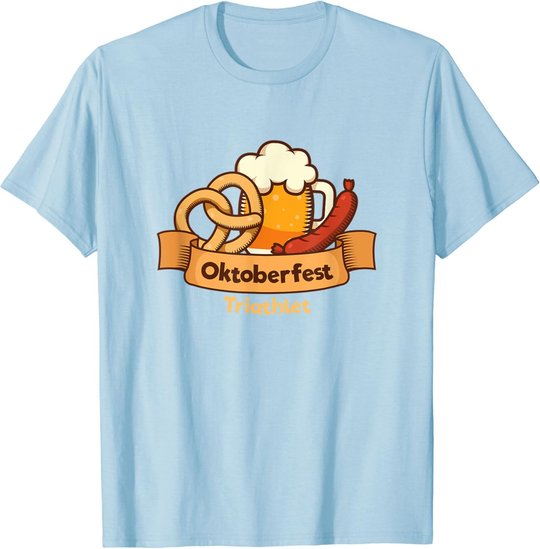 Herren Oktoberfest Outfit Brezel Bier Wurst Lederhose Dirndl Ersatz T-Shirt