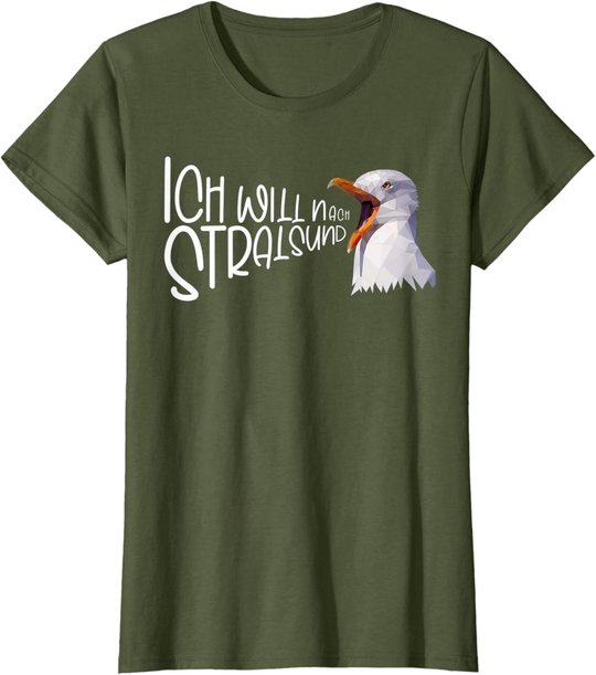 Stralsund Urlaub Ostsee Küste Möwe norddeutsch Möwen T-Shirt
