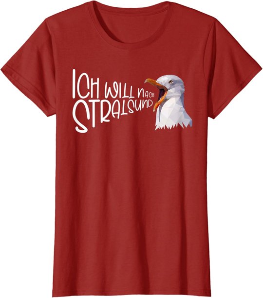 Stralsund Urlaub Ostsee Küste Möwe norddeutsch Möwen T-Shirt