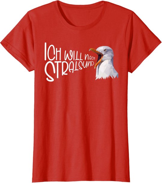 Stralsund Urlaub Ostsee Küste Möwe norddeutsch Möwen T-Shirt
