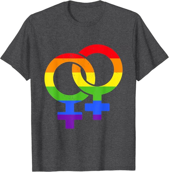Lesbisch Symbol Regenbogen | Pride LGBT Gleichberechtigung T-Shirt