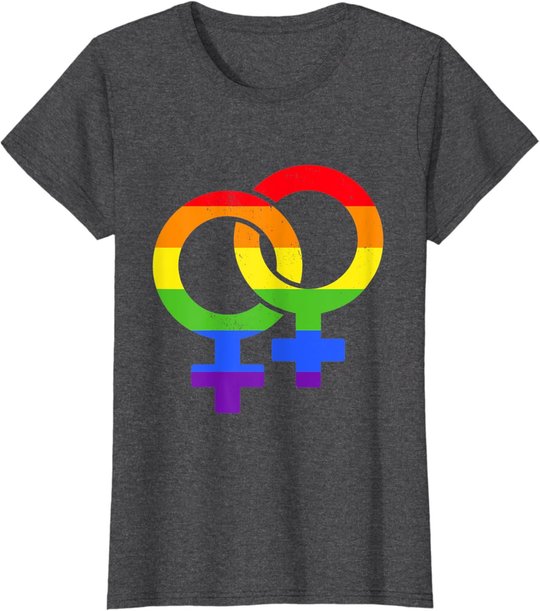 Lesbisch Symbol Regenbogen | Pride LGBT Gleichberechtigung T-Shirt