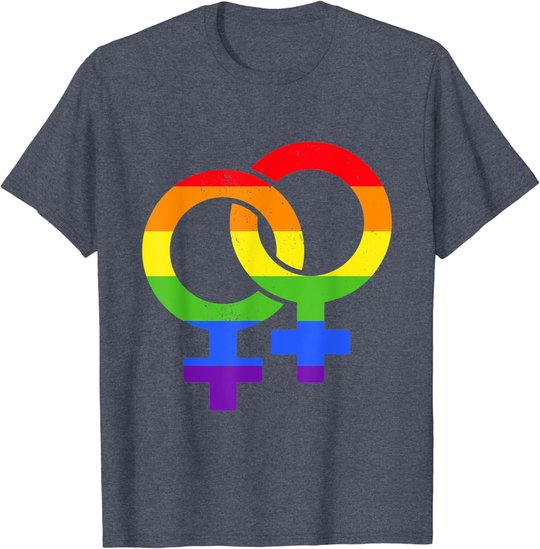 Lesbisch Symbol Regenbogen | Pride LGBT Gleichberechtigung T-Shirt