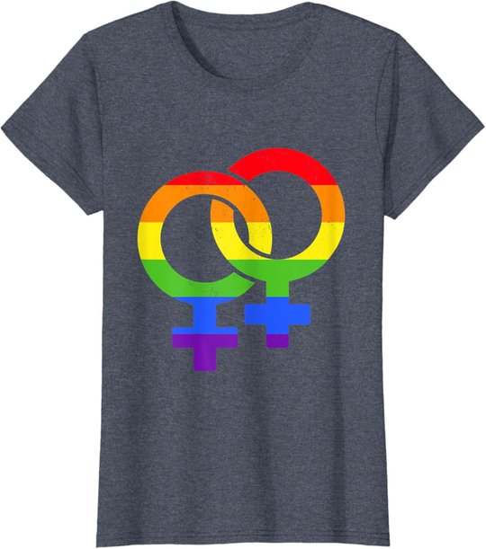 Lesbisch Symbol Regenbogen | Pride LGBT Gleichberechtigung T-Shirt