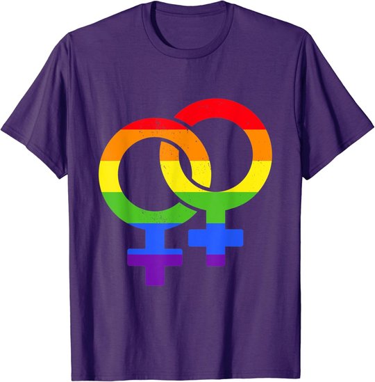 Lesbisch Symbol Regenbogen | Pride LGBT Gleichberechtigung T-Shirt