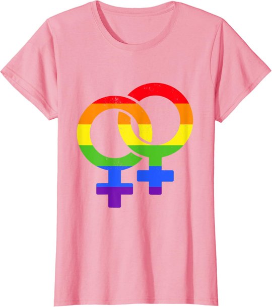 Lesbisch Symbol Regenbogen | Pride LGBT Gleichberechtigung T-Shirt