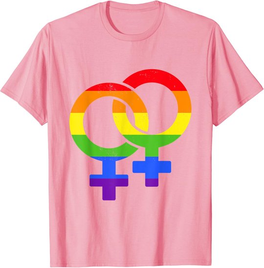 Lesbisch Symbol Regenbogen | Pride LGBT Gleichberechtigung T-Shirt