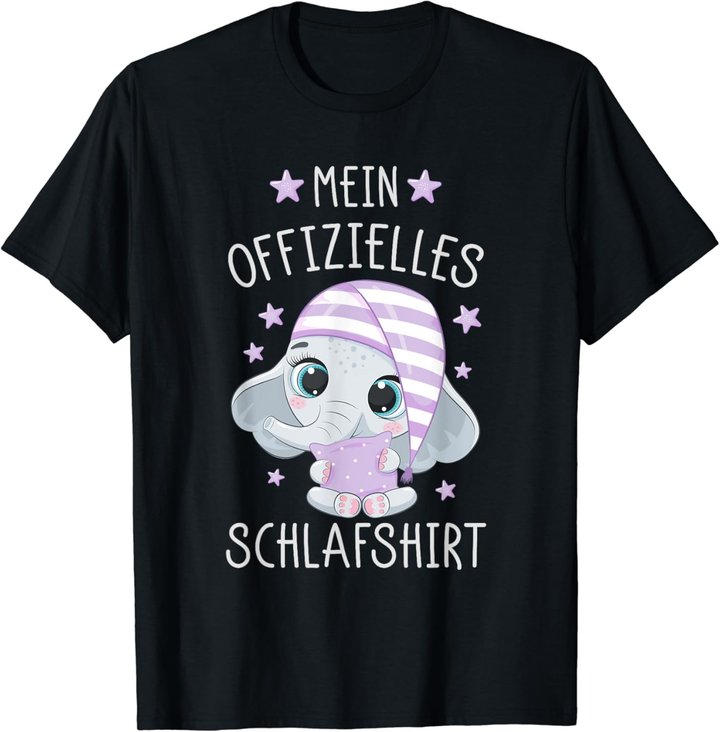 Schlafshirt Schlafanzug Pyjama Nachthemd Elefant T-Shirt