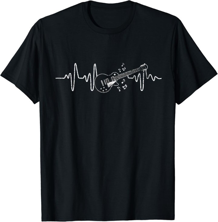 Geschenkidee Für Gitarristen - Herzschlag Gitarre T-Shirt